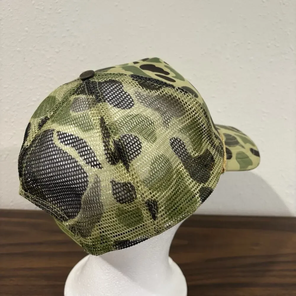 Vintage John‎ Deere Camo Hat Cap with Deer Logo Rope Southern Farm Supply Mesh